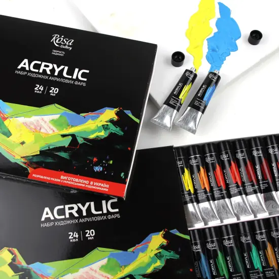 Acrylic paint set of 24 20 ml/0.68 oz, ROSA Gallery {2}