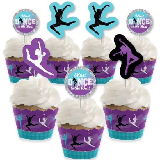 Big Dot of Happiness Must Dance to the Beat - Dance - Cupcake Decoration - Birthday or Dance Party Cupcake Wrappers and Treat Picks Kit - Set of 24 {1}