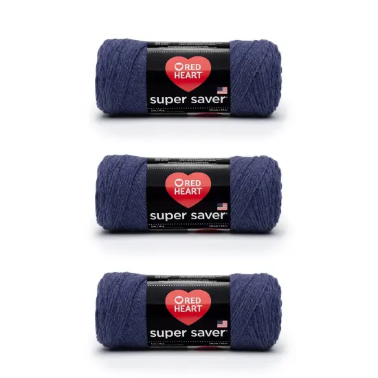 Red Heart Super Saver Denim Yarn - 3 Pack of 141g/5oz - Acrylic - 4 Medium (Worsted) - 364 Yards - Knitting/Crochet {1}