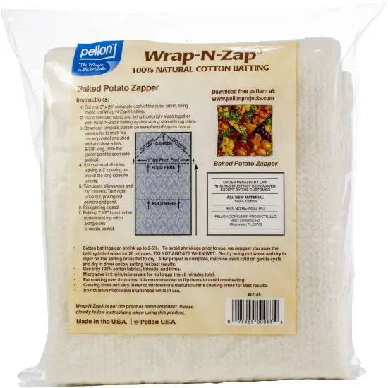 Pellon Wrap-N-Zap 100% Natural Cotton Batting-45"X36" {2}