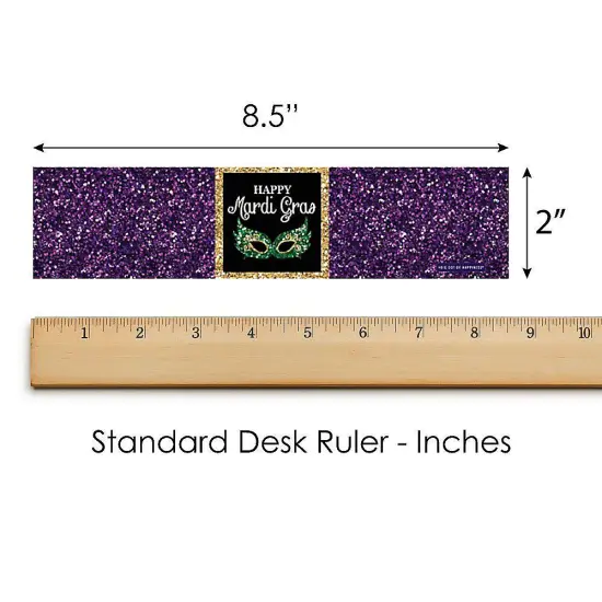 Big Dot of Happiness Mardi Gras - Masquerade Party Water Bottle Sticker Labels - Set of 20 {6}