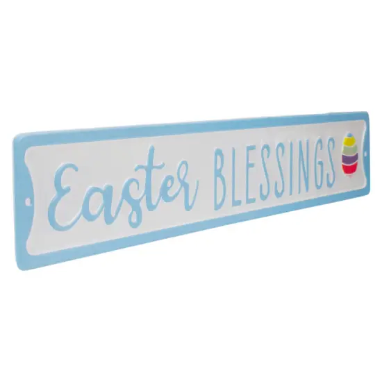 Northlight Metal Easter Blessings Wall Sign - 20.25" White {4}