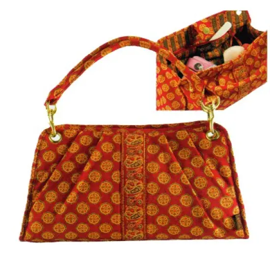 Ganz Maggi B French Country Red Mosaic Quilted East West Handbag {1}