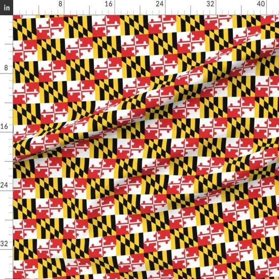 Various Fabrics by the Yard or Fat Quarter Maryland Flags Flag Horse Racing State Sailing Naval Custom Printed Fabric by Spoonflower {1}