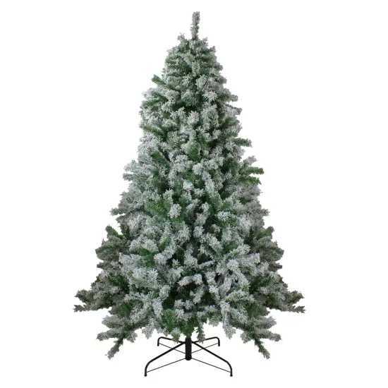 Northlight 6.5' Flocked Winter Park Fir Artificial Christmas Tree - Unlit Green {1}
