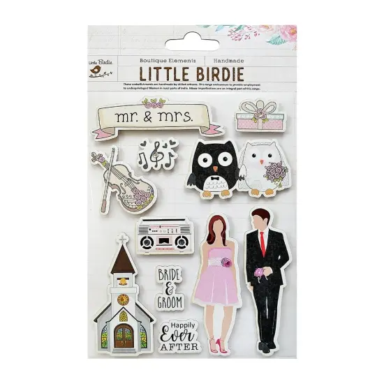 Little Birdie Happily Ever After Sticker 11/Pkg-Happily Ever After Wedding {1}
