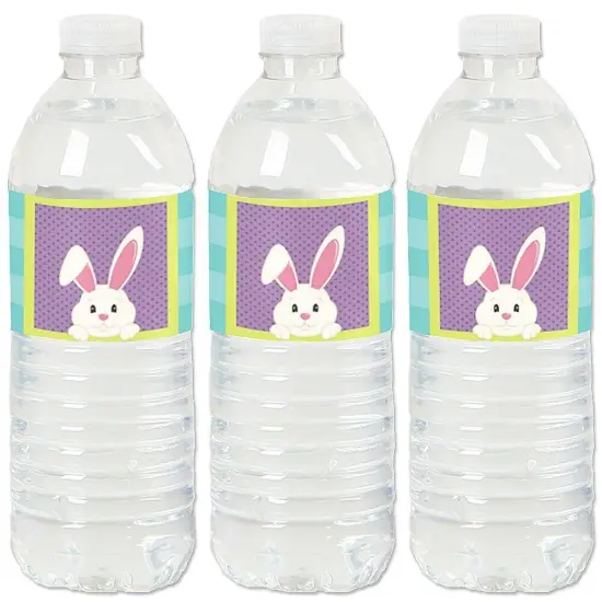 Big Dot of Happiness Hippity Hoppity - Easter Bunny Party Water Bottle Sticker Labels - Set of 20 {1}