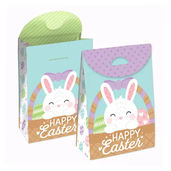 Big Dot of Happiness Spring Easter Bunny - Happy Easter Gift Favor Bags - Party Goodie Boxes - Set of 12 {1}
