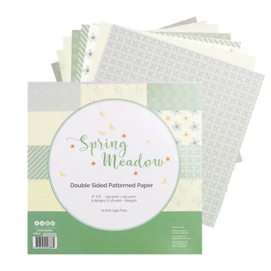 Craft Perfect Double-Sided Cardstock 6"X6 24/Pkg-Spring Meadow {4}