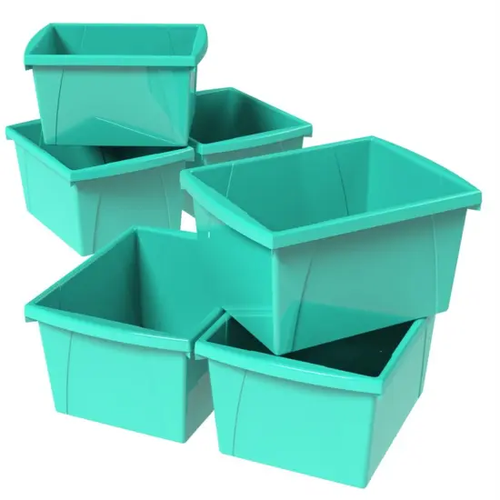 4 Gallon (15L) Classroom Storage Bin, Teal (Case of 6) {1}