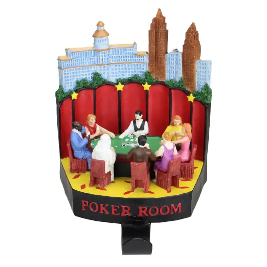 Sterling 7.25" Red and Blue Casino Gambling Poker Room Christmas Stocking Holder {1}