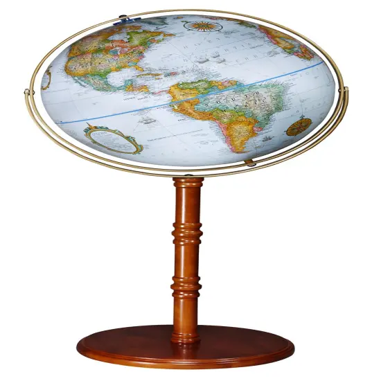 The Edinburgh II 16" Diameter Floor Standing Blue Ocean World Globe {1}