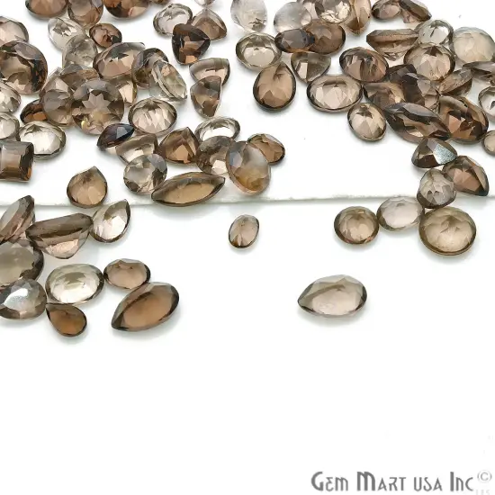 Smoky Topaz Gemstone, 100% Natural Faceted Loose Gems, November Birthstone, 6-12mm, 50 Carats, GemMartUSA (ST-60001-50) {2}
