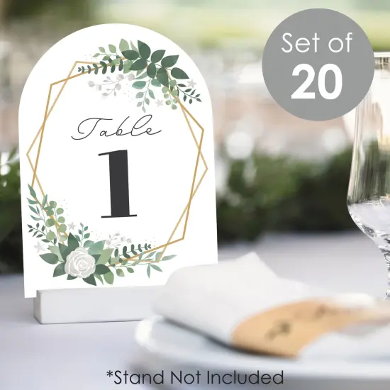 Big Dot of Happiness Boho Botanical Bride - Greenery Bridal Shower and Wedding Party Double-Sided 5 x 7 inches Cards - Table Numbers - 1-20 {3}