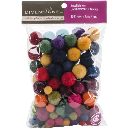 Dimensions Feltworks Ball Assortment-115/Pkg {1}