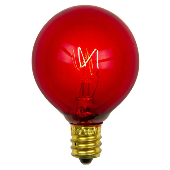 Northlight Transparent G40 Globe Incandescent Christmas Replacement Bulbs - Red - Pack of 25 {1}