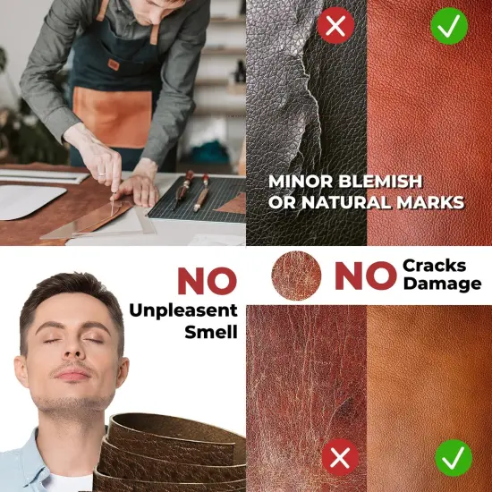 ELW 6-7 oz. (2.4-2.8mm) - 72" (183cm) Length, Straps, Belts, Strips | Full Grain Leather Bison Hide DIY Craft Projects, Bag, Chap, Motorcycle, Shoe, Clothing, Jewelry, Wrapping {6}