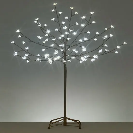 Northlight LED Lighted Cherry Blossom Artificial Tree - 6' - Pure White {3}
