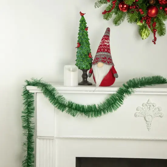 Northlight Commercial Tinsel Foil Christmas Garland - 50' x 2.5" - Green - Unlit {3}