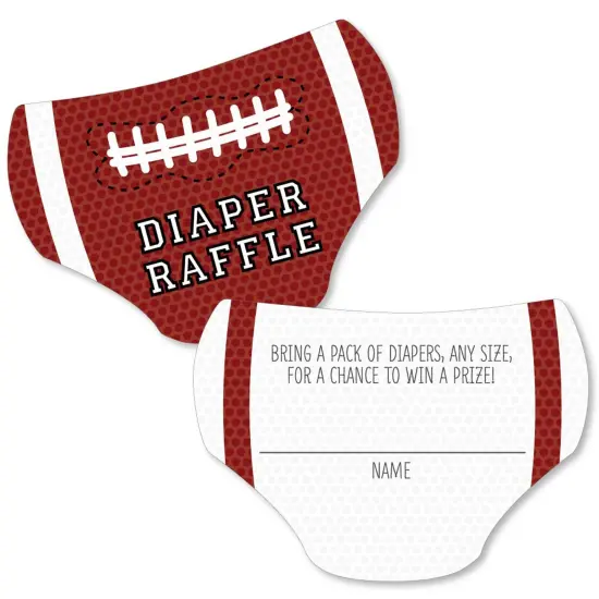 Big Dot of Happiness End Zone - Football - Diaper Shaped Raffle Ticket Inserts - Baby Shower Activities - Diaper Raffle Game - Set of 24 {1}