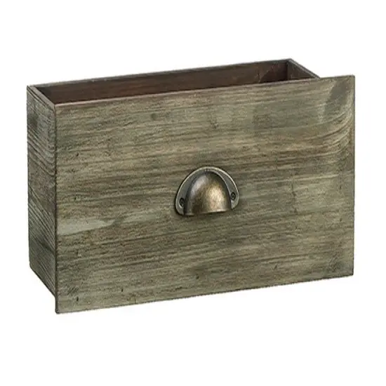 Allstate Antique-Style Wooden Drawer Decorative Storage Container - 15" - Brown {1}