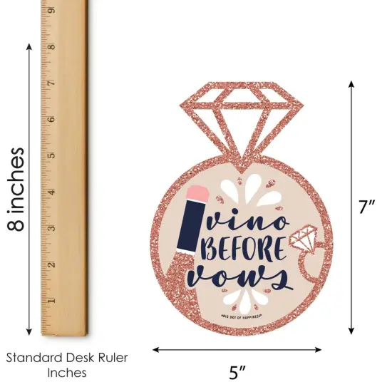 Big Dot of Happiness Vino Before Vows - Bar Bingo Cards and Markers - Winery Bridal Shower or Bachelorette Party Shaped Bingo Game - Set of 18 {6}