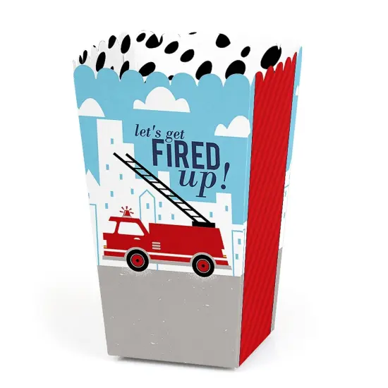 Big Dot of Happiness Fired Up Fire Truck - Firefighter Firetruck Baby Shower or Birthday Party Favor Popcorn Treat Boxes - Set of 12 {1}