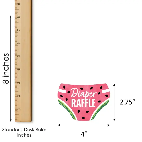 Big Dot of Happiness Sweet Watermelon - Diaper Shaped Raffle Ticket Inserts - Fruit Baby Shower Activities - Diaper Raffle Game - Set of 24 {4}