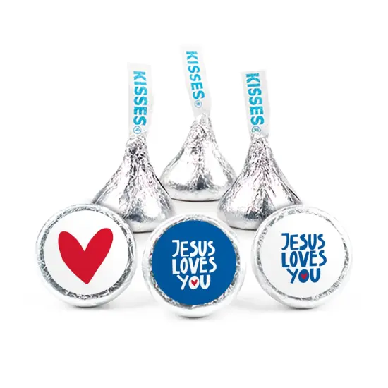 90 Pcs Religious Candy Party Favors Hershey's Kisses Vacation Bible School Church Chocolate (1lb, Approx. 90 Pcs) - No Assembly Required - By Just Candy {1}