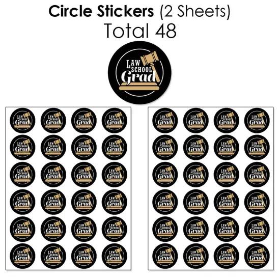 Big Dot of Happiness Law School Grad - Future Lawyer Graduation Party Candy Favor Sticker Kit - 304 Pieces {7}