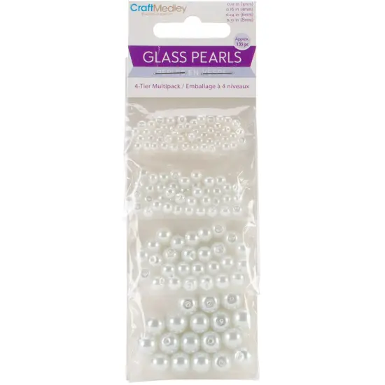 Craft Medley Glass Fired Pearl Beads 135/Pkg {1}