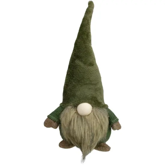 Northlight Chubby Sitting Gnome Christmas Figure - 17" - Green and Brown {1}