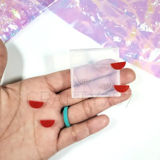 Watermelon Stud Earring Silicone Mold (B7) {1}