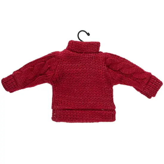 Northlight Ugly Sweater with Plaid Reindeer Christmas Ornament - 8" - Red {7}