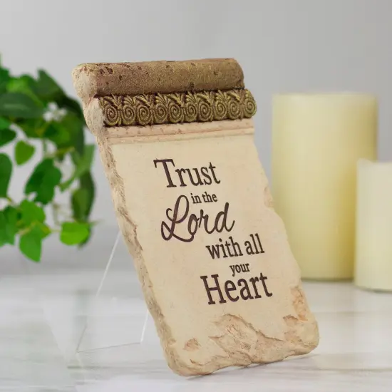 Roman Trust in the Lord with all Your Heart Plaque with Easel - 8" Beige {3}