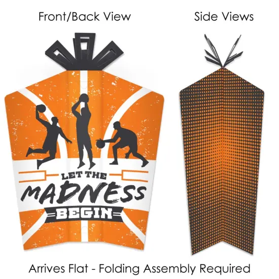 Big Dot of Happiness Basketball - Let The Madness Begin - Table Decorations - College Basketball Party Fold and Flare Centerpieces - 10 Count {3}