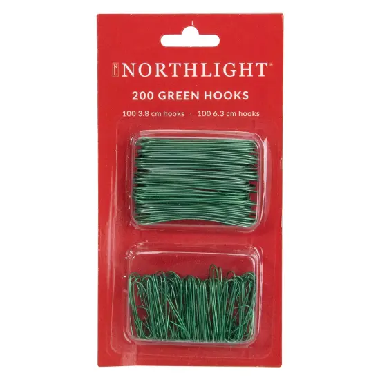 Northlight 1.5" and 2.5" Ornament and Home Decor Hooks - Green - 200ct {1}
