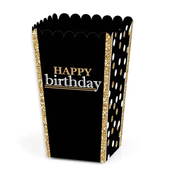 Big Dot of Happiness Adult Happy Birthday - Gold - Birthday Party Favor Popcorn Treat Boxes - Set of 12 {1}