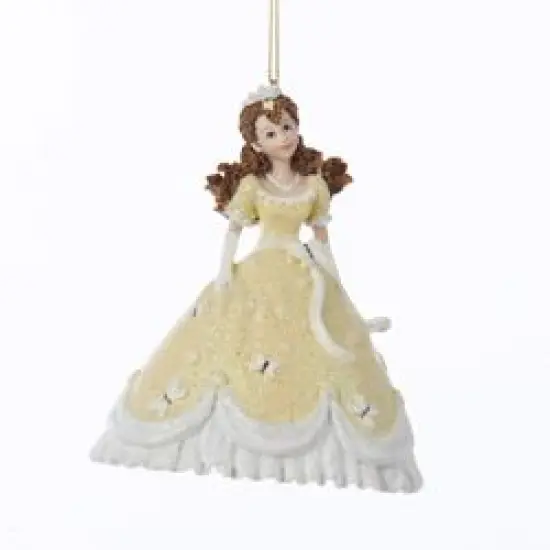Kurt Adler Pretty as a Princess Marcella Christmas Ornament - 4.25" - Yellow {1}