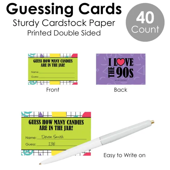 Big Dot of Happiness 90&rsquo;s Throwback - How Many Candies 1990s Party Game - 1 Stand and 40 Cards - Candy Guessing Game {7}