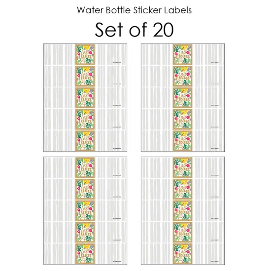Big Dot of Happiness Last Luau - Tropical Bachelorette Party and Bridal Shower Water Bottle Sticker Labels - Set of 20 {4}