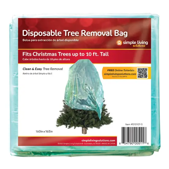 Simple Living Disposable Christmas Tree Removal Bag -Fits trees up to 10ft tall Green {3}