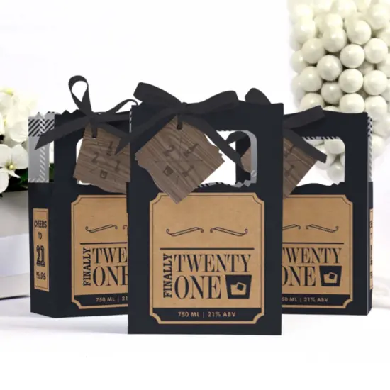 Big Dot of Happiness Finally 21 - 21st Birthday - Party Favor Boxes - Set of 12 {4}