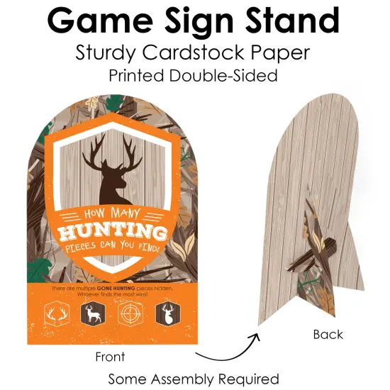 Big Dot of Happiness Gone Hunting - Deer Hunting Camo Baby Shower or Birthday Party Scavenger Hunt - 1 Stand and 48 Game Pieces - Hide and Find Game {7}