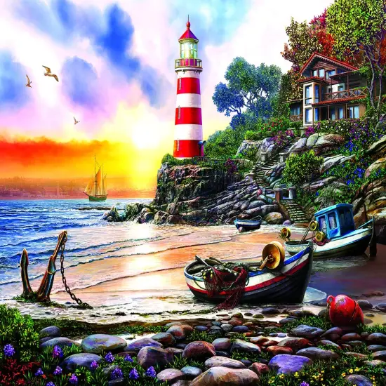 Sunsout Lighthouse Harbor 1000 pc Jigsaw Puzzle 42925 {1}