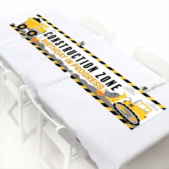 Big Dot of Happiness Dig It - Construction Party Zone - Happy Birthday Decorations Party Banner {7}