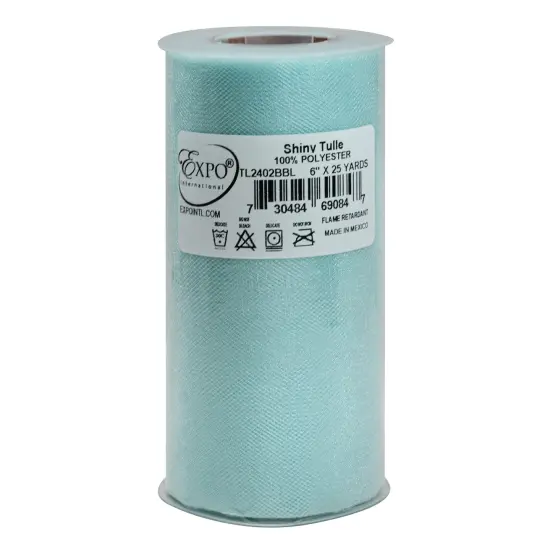 Expo Shiny Tulle 6"X25yd Spool-Baby Blue {1}