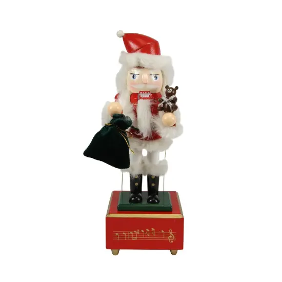 Nutcracker Factory 12" Red Musical and Animated Santa Claus Christmas Nutcracker {3}