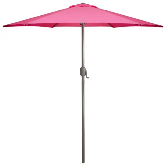 Northlight 7.5ft Outdoor Patio Market Umbrella with Hand Crank, Pink {1}