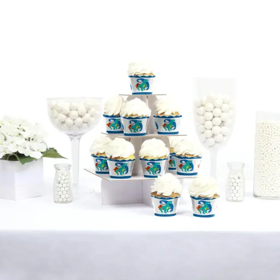 Big Dot of Happiness Roar Dinosaur - Dino Mite T-Rex Baby Shower or Birthday Party Decorations - Party Cupcake Wrappers - Set of 12 {3}